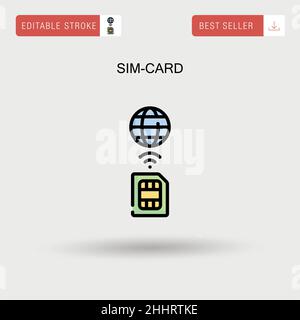 Sim-card Simple vector icon. Stock Vector