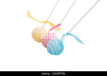 cake-pops candy isolated on the white Stock Photo