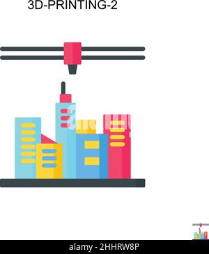 3d-printing-2 Simple vector icon.Perfect color modern pictogram on editable stroke. 3d-printing-2 icons for your business project Stock Vector