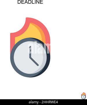 Deadline Simple vector icon.Perfect color modern pictogram on editable stroke. Deadline icons for your business project Stock Vector