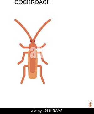 Cockroach Simple vector icon.Perfect color modern pictogram on editable stroke. Cockroach icons for your business project Stock Vector