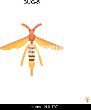 Bug-5 Simple vector icon.Perfect color modern pictogram on editable stroke. Bug-5 icons for your business project Stock Vector