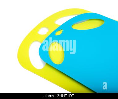plastic kitchen cutting board isolated on the white Stock Photo