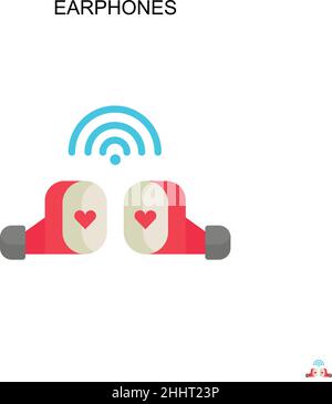 Earphones Simple vector icon.Perfect color modern pictogram on editable stroke. Earphones icons for your business project Stock Vector