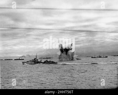 HMS Eskimo a Royal Navy Tribal Class Destroyer seen here on Arctic convoy duty. Stock Photo