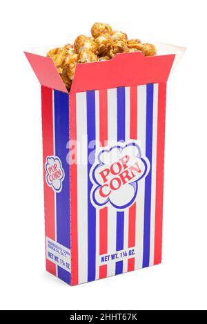 Retro Box of Caramel Corn Cut Out. Stock Photo