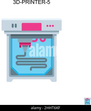 3d-printer-5 Simple vector icon.Perfect color modern pictogram on editable stroke. 3d-printer-5 icons for your business project Stock Vector