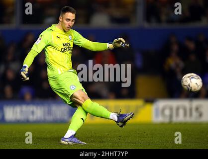 Peterborough United goalkeeper Steven Benda during the Sky Bet Championship match at St. Andrew's, Birmingham. Picture date: Tuesday January 25, 2022. Stock Photo