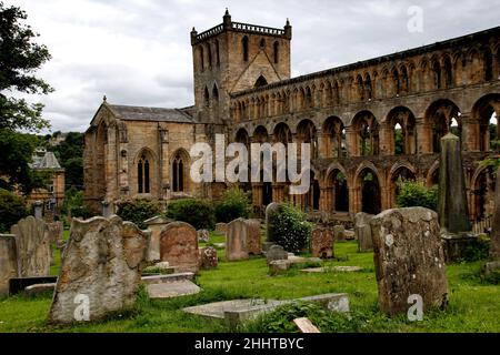 Jedburgh Abbey is a ruined Augustinian abbey founded in the 12th century, Jedburgh, Scottish Borders, Scotland