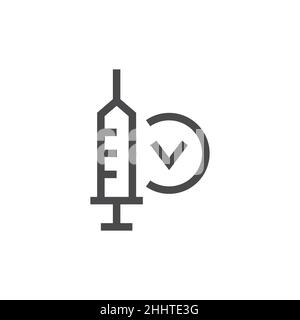 Vaccination certificate line icon Stock Vector
