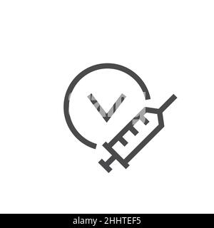 Vaccination certificate line icon Stock Vector