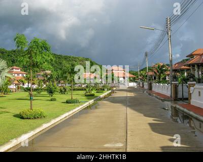 Manora Village is one of many gated communities for foreigners in the Hua Hin area of Thailand. Stock Photo