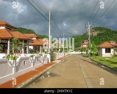 Manora Village is one of many gated communities for foreigners in the Hua Hin area of Thailand. Stock Photo