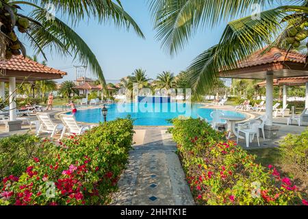 Manora Village is one of many gated communities for foreigners in the Hua Hin area of Thailand. Stock Photo