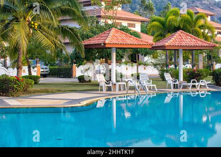 Manora Village is one of many gated communities for foreigners in the Hua Hin area of Thailand. Stock Photo