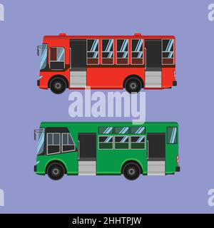 thai mini-bus open the door for passenger come inside. vector illustration eps10. Stock Vector