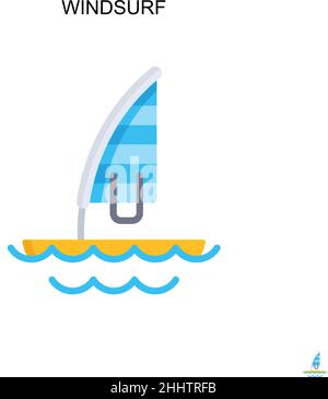 Windsurf Simple vector icon.Perfect color modern pictogram on editable stroke. Windsurf icons for your business project Stock Vector
