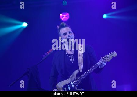 Naples, Italy. 25th Jan, 2022. Enrico Nigiotti Italian singer performs live at Casa della Musica with his Theater Tour 2022. (Photo by Paola Visone/Pacific Press) Credit: Pacific Press Media Production Corp./Alamy Live News Stock Photo