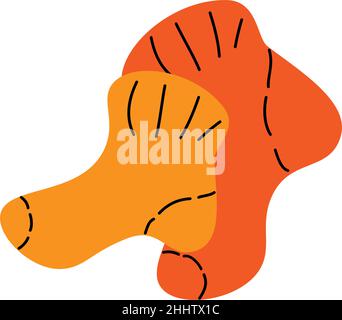 An image of a pair of bright colorful warm socks in orange hues. Design element in a minimalistic style. Vector illustration. Stock Vector