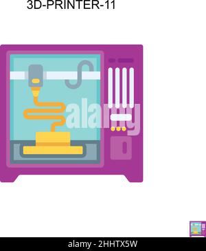 3d-printer-11 Simple vector icon.Perfect color modern pictogram on editable stroke. 3d-printer-11 icons for your business project Stock Vector