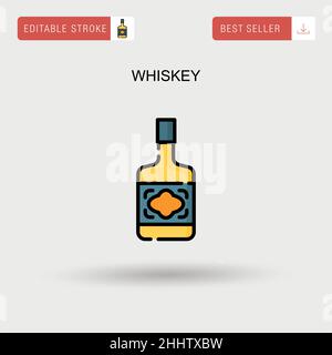 Whiskey Simple vector icon. Stock Vector