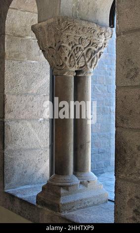A carved stone double column base from the ancient Mediterranean ...