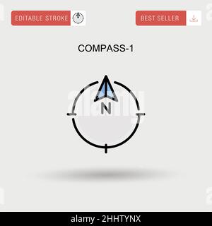 Compass-1 Simple vector icon. Stock Vector