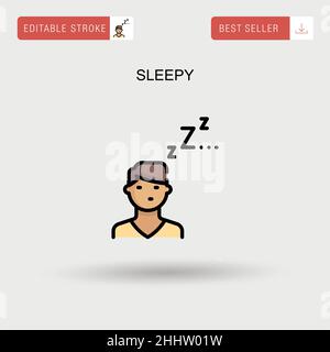 Sleepy Simple vector icon. Stock Vector