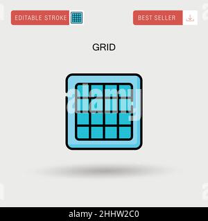 Grid Simple vector icon. Stock Vector