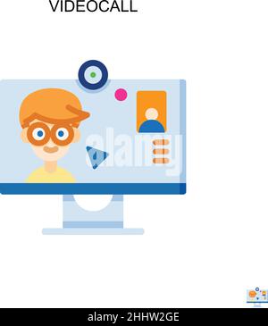 Videocall Simple vector icon.Perfect color modern pictogram on editable stroke. Videocall icons for your business project Stock Vector