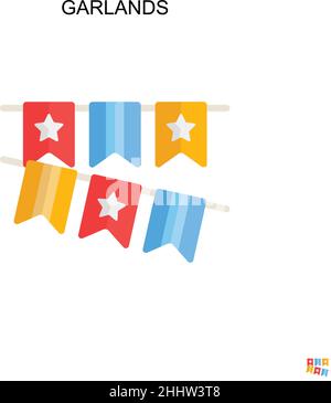 Garlands Simple vector icon.Perfect color modern pictogram on editable stroke. Garlands icons for your business project Stock Vector