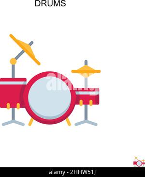 Drums Simple vector icon.Perfect color modern pictogram on editable stroke. Drums icons for your business project Stock Vector