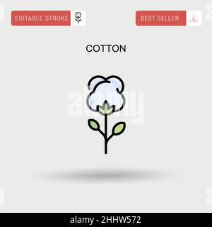 Cotton Simple vector icon. Stock Vector