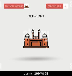 Red-fort Simple vector icon. Stock Vector