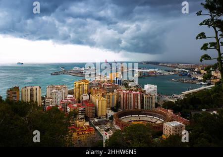 Panoramic view of Malaga, Spain Stock Photo