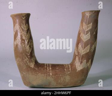 Double jar of white cross-lined ware ca. 3700–3500 B.C. Predynastic, Late Naqada I–Early Naqada II. Double jar of white cross-lined ware. ca. 3700–3500 B.C.. Pottery, paint. Predynastic, Late Naqada I–Early Naqada II. From Egypt Stock Photo