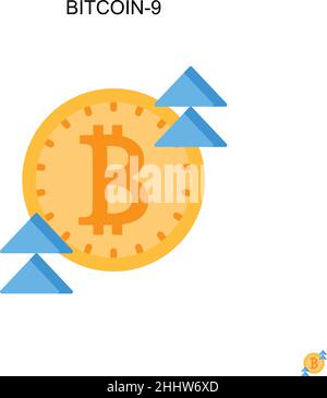 Bitcoin-9 Simple vector icon.Perfect color modern pictogram on editable stroke. Bitcoin-9 icons for your business project Stock Vector