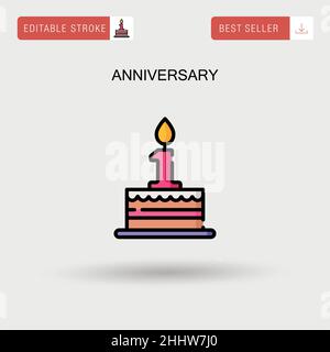 Anniversary Simple vector icon. Stock Vector