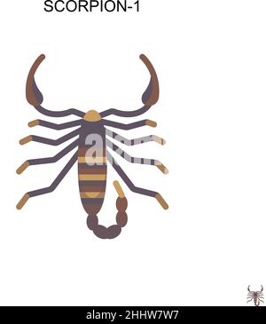 Scorpion-1 Simple vector icon.Perfect color modern pictogram on editable stroke. Scorpion-1 icons for your business project Stock Vector