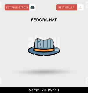 Fedora-hat Simple vector icon. Stock Vector