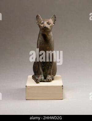 Cat figurine 664–30 B.C. Late Period–Ptolemaic Period Bastet was a powerful  goddess of Lower Egypt, one who was protective and could bring about great  prosperity. In zoomorphic form, she was represented as