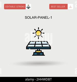 Solar-panel-1 Simple vector icon. Stock Vector