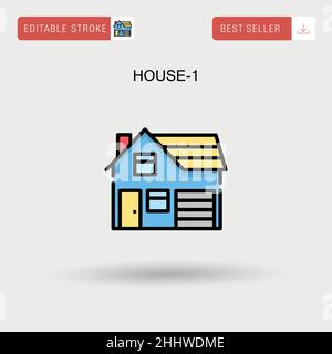 House-1 Simple vector icon. Stock Vector