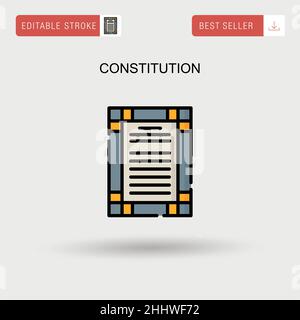 Constitution Simple vector icon. Stock Vector