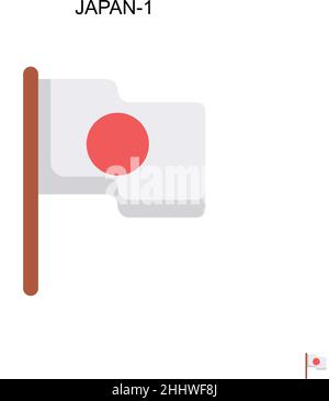 Japan-1 Simple vector icon. Illustration symbol design template for web mobile UI element. Stock Vector