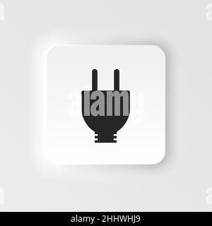 plugs neumorphic icon,vector illustration, Plug vector neumorphic icon, Electric neumorphic icon vector on white background Stock Vector