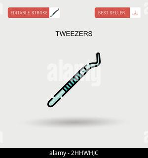 Tweezers Simple vector icon. Stock Vector