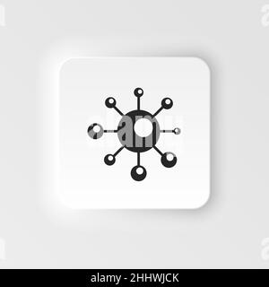 co2 emissions neumorphic icon cloud vector flat, carbon dioxide emits symbol, smog pollution concept, smoke pollutant damage, contamination bubbles, g Stock Vector