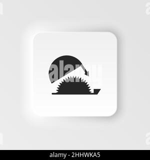saw neumorphic icon vector. Cut symbol. Saw vector neumorphic icon. Linear style sign for mobile concept and web design. saw symbol logo illustration. Stock Vector
