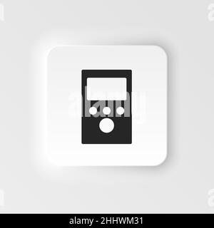 Digital Ammeter Colored Vector Illustration Detector, gas, industry, station neumorphic icon Stock Vector